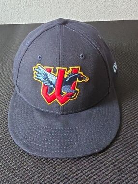 New Era Navy Blue Baseball Cap with Red and Yellow Embroidered Logo